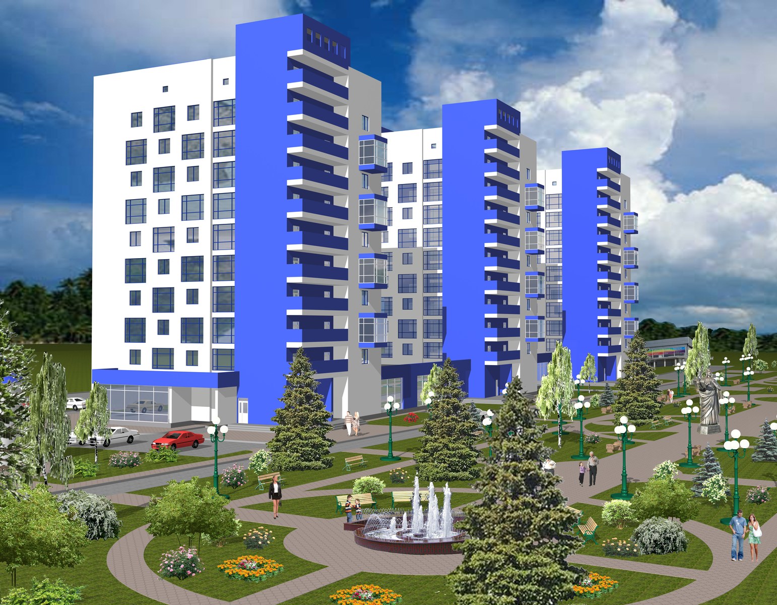 Neubau einer Wohnanlage mit integrierten und angebauten Nutzflächen in der Kowpaka-Straße 59/4 in Sumy
