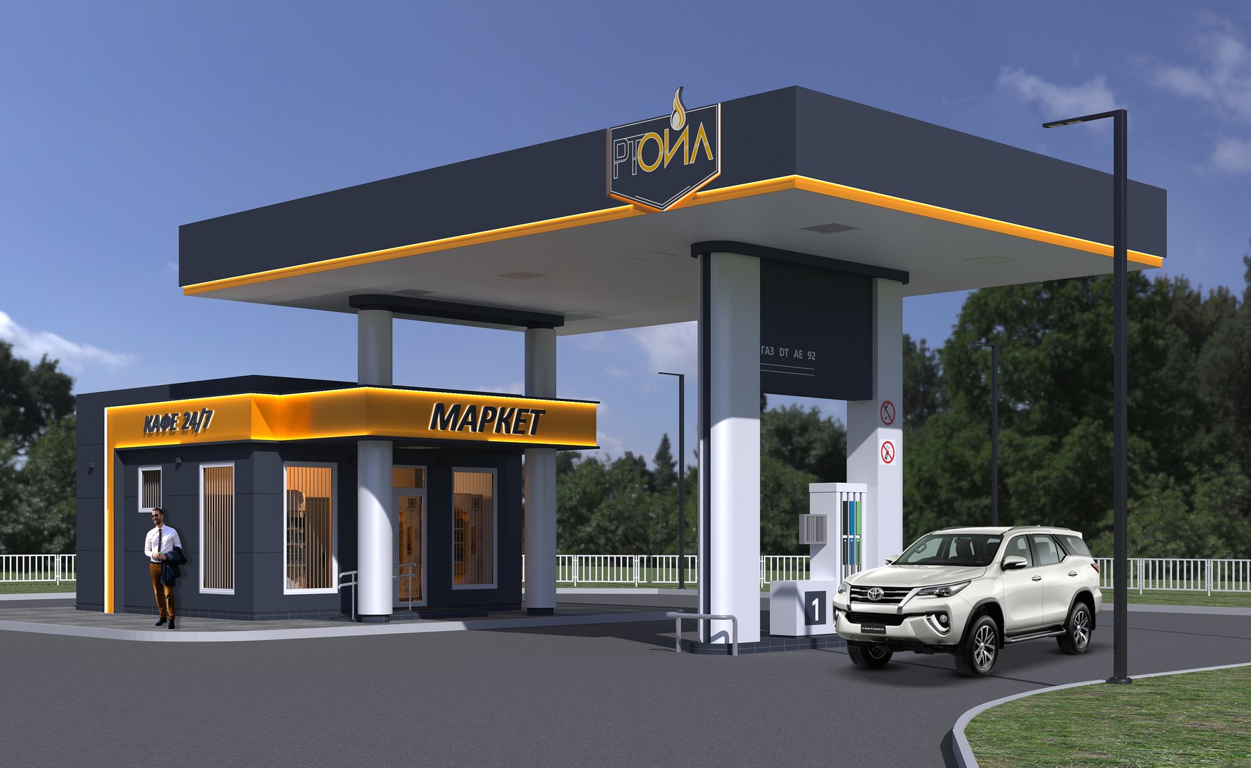 Rekonstruktion einer LPG-Tankstelle mit Kraftstoffabgabepunkt zu einer Mehrstoff-Tankstelle in der Romenska-Straße 59M, Lypowa Dolyna, Oblast Sumy